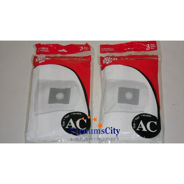 6 Dirt Devil AD10035 Type AC Canister Vacuum Cleaner Paper Bags 